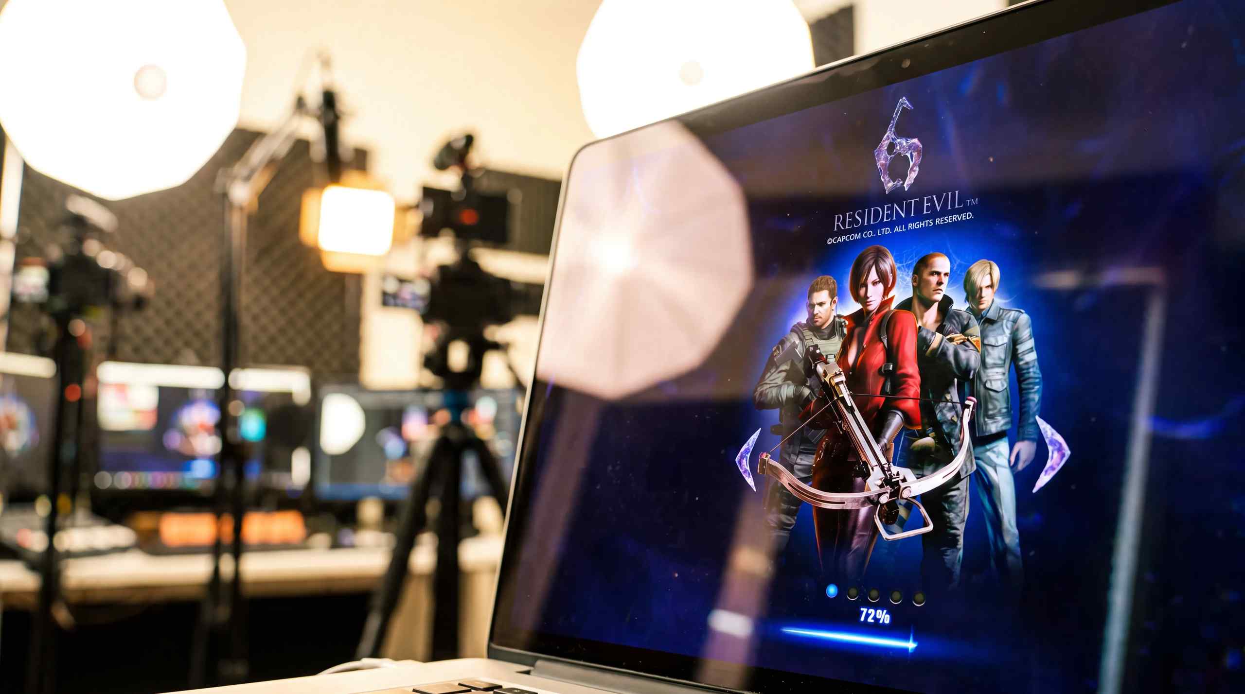 Resident Evil Slot game on a laptop screen.